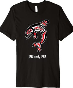 Native Maui Hawaii Red Orca Killer Whale Premium T-Shirt