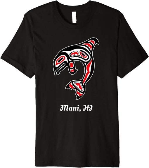 Native Maui Hawaii Red Orca Killer Whale Premium T-Shirt