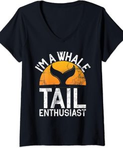 Womens Whales Watch Dolphin Pottwhal Funny Saying Orca Whale V-Neck T-Shirt