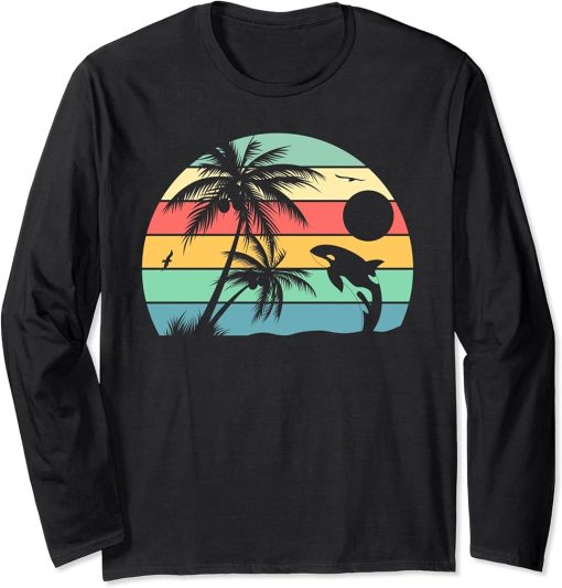 Ocean Animal Killer Whale Gift Tropical Sunny Beach Orca Long Sleeve T-Shirt