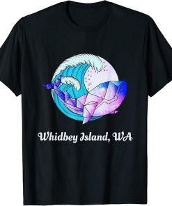 Whidbey Island WA Japanese Paint Geometric Orca Killer Whale T-Shirt